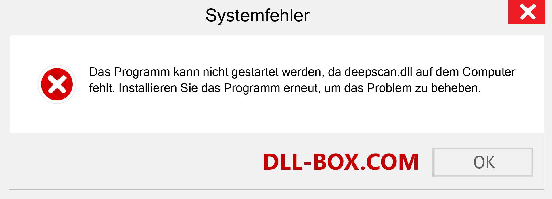 deepscan.dll-Datei fehlt?. Download für Windows 7, 8, 10 - Fix deepscan dll Missing Error unter Windows, Fotos, Bildern