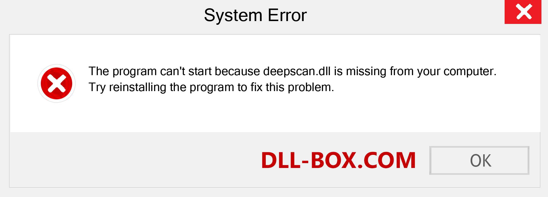  deepscan.dll file is missing?. Download for Windows 7, 8, 10 - Fix  deepscan dll Missing Error on Windows, photos, images