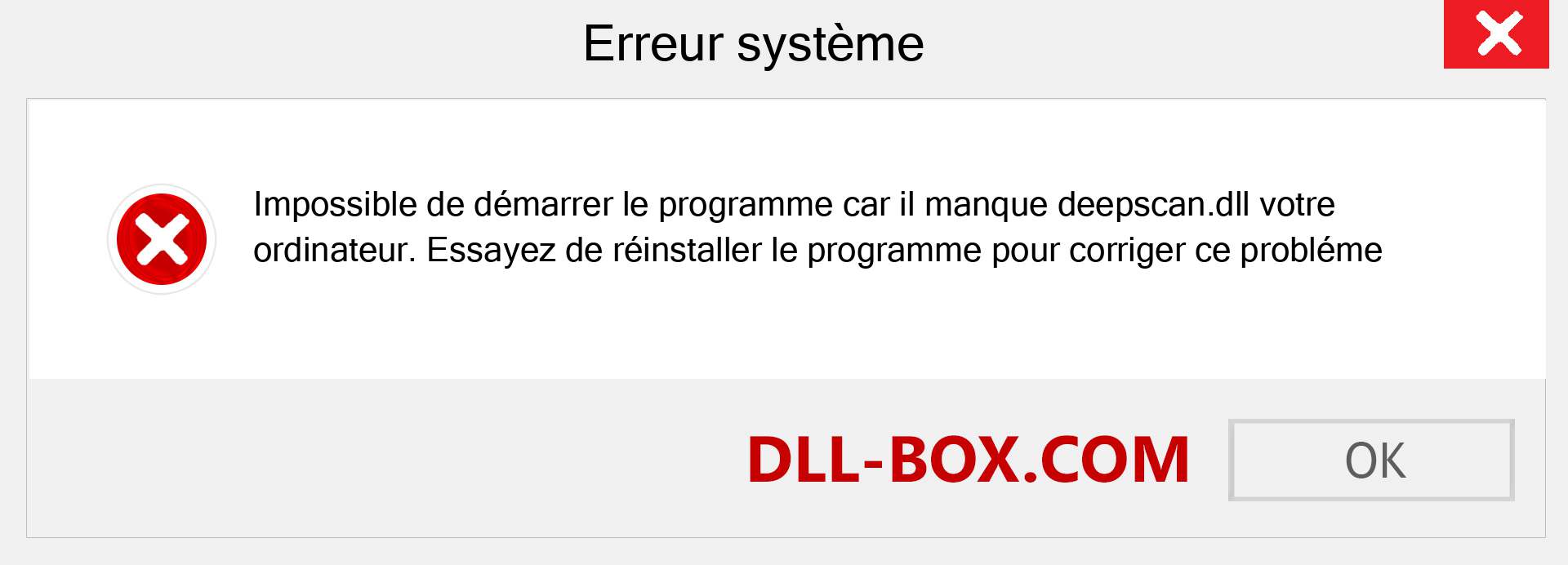 Le fichier deepscan.dll est manquant ?. Télécharger pour Windows 7, 8, 10 - Correction de l'erreur manquante deepscan dll sur Windows, photos, images